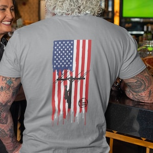 American Lineman Journeyman  T-Shirt (4 Colors) Lineman Gift/Linewife