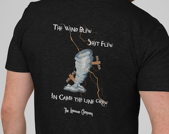 Camiseta de liniero con el viento soplando, regalo de liniero, liniero, liniero oficial, liniero de potencia, liniero de servicios públicos, gorra de liniero, camisa de liniero