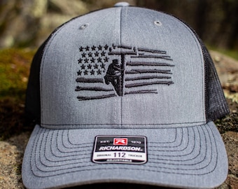 Lineman, Flag, American Flag, Embroidered Hat, Journeyman Lineman Hat, Lineman Gift, Linewife, Lineman Hat, IBEW, Apprentice Lineman