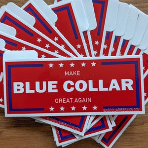 Lineman Sticker | Make Blue Collar Great Again | Lineman Decal | Lineman Gift | Lineman Hat | IBEW | Union | Hardhat Sticker | Lineman Shirt