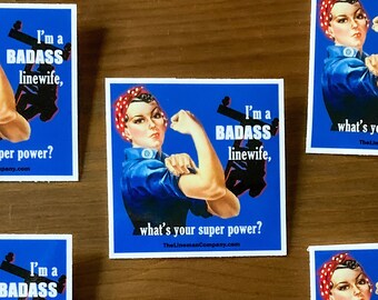 Sono un Badass Linewife Sticker, Linewife Gift, Linewife Decal, Lineman Car Decal, Hardhat Sticker, Linewife Decal, Power Lineman, Linewife