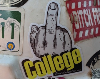 F#ck College Lineman Hard Hat Sticker || Weatherproof Vinyl Lineman Decal | Electrical Workers | IBEW Sticker | Lineman Hat | Lineman Shirt