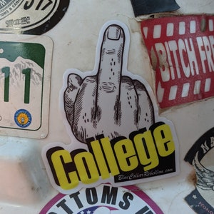 F#ck College Lineman Hard Hat Sticker || Weatherproof Vinyl Lineman Decal | Electrical Workers | IBEW Sticker | Lineman Hat | Lineman Shirt