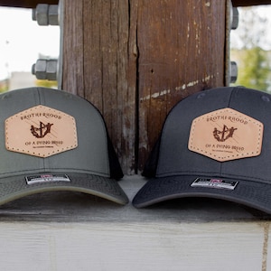 Brotherhood Of A Dying Breed, Lineman, Leather Patch Hat, Journeyman Lineman Hat, Lineman Gift, Linewife, Lineman Hat, Blue Collar Lineman