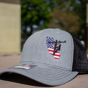 All 50 States Available Richardson 112 & Yupoong Mesh Back Hat, Journeyman Lineman, Lineman Gift, Linewife, State Hat, Lineman Hat, Lineman