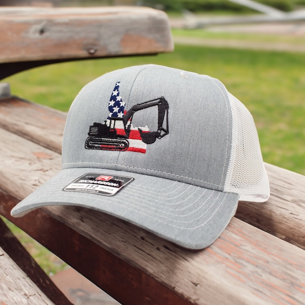 All 50 States Available Richardson 112 Mesh Back Hat + Flexfit | Equipment Operator | Excavator | Excavation Hat | Heavy Equipment Gift