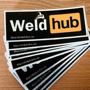 Weldhub Sticker, Blue Collar Sticker, Welder Sticker, Hardhat Sticker, Pipeline Sticker, Iron Worker, Welder Decal, Welder Life, Welder Gift 4 Pack