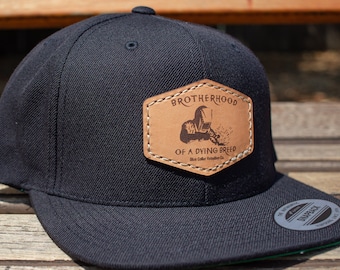 Welder Flatbill "Brotherhood of a Dying Breed" Yupoong, Welder Gift, Flat Bill, Leather Patch Hat, Welding Caps, Welder Wife, Welder Family