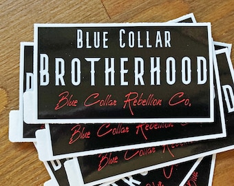 Blue Collar Brotherhood Patch, Lineman Sticker,  Blue Collar Sticker, Lineman Decal, Welder Sticker, Hardhat Sticker, Pipeline Sticker