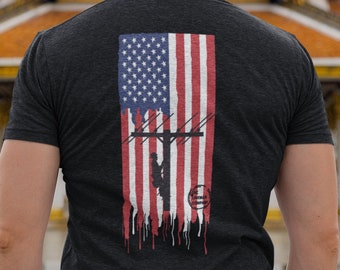 Lineman Flag Journeyman Camiseta (4 colores) Lineman Gift/Linewife