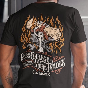 Less College, More Trades | Blue Collar Shirt | Lineman Shirt | Lineman Gift | Linewife | IBEW Shirt | Journeyman Lineman | Lineman Hat