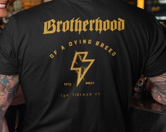 Brotherhood Of A Dying Breed, Camiseta Lightning Bolt, Manga Longa, Moletom com Capuz, Presente de Lineman, Decalque de Lineman, Adesivo de Lineman, Chapéu de Lineman