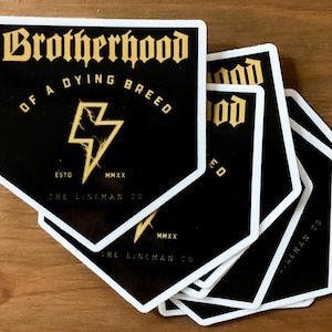 Brotherhood Of A Dying Breed Lightning Bolt Sticker, Lineman Sticker, Lineman Gift, Lineman Decal, Lineman Car Decal, Hardhat Sticker