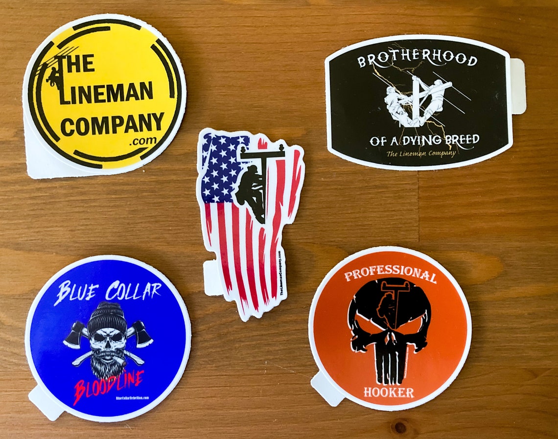 Sticker Line Men Lineman Flag Climbing Sticker, Lineman Sticker, Lineman Gift, Lineman ...