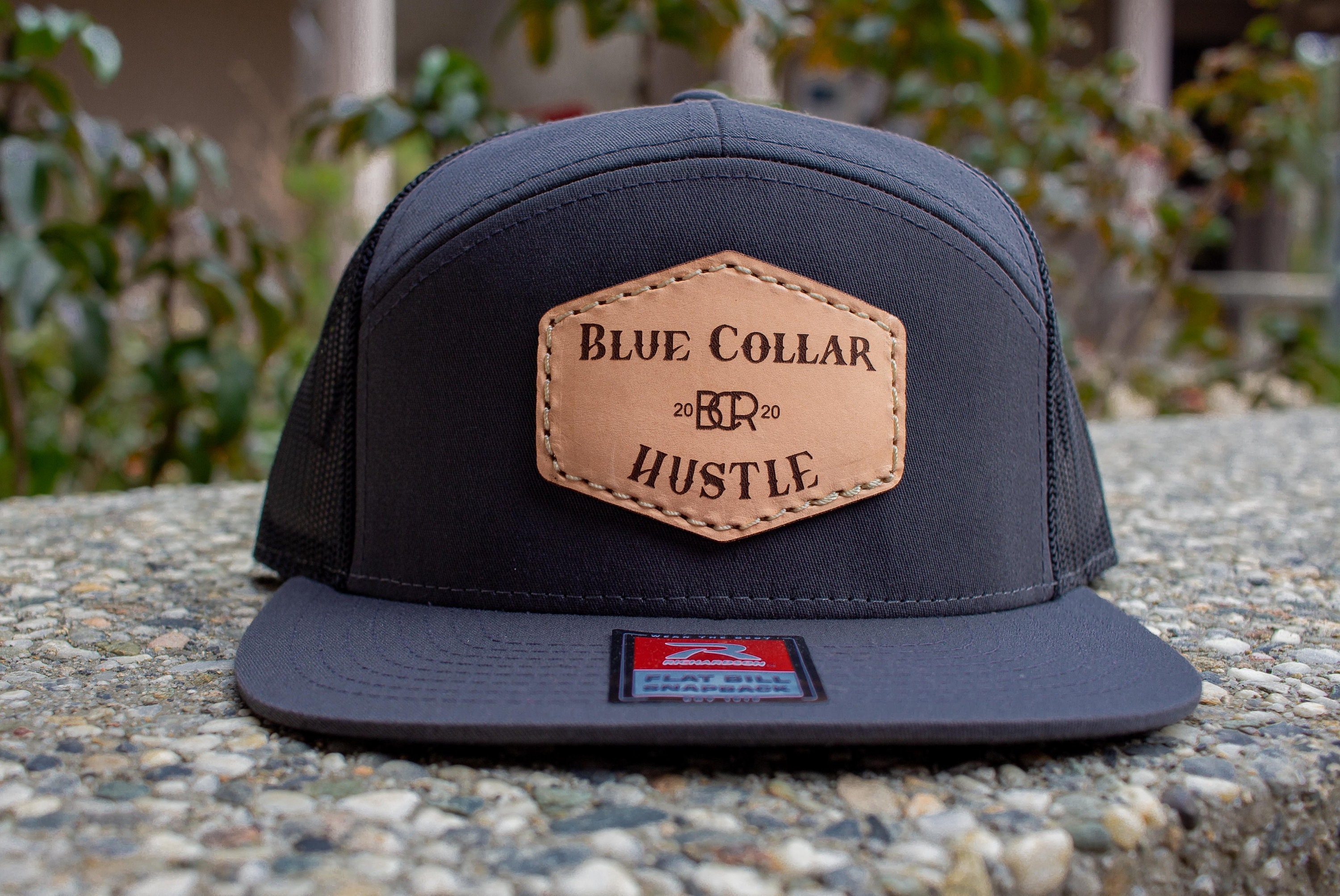 Proud Blue Collar Worker Retro American Embroidered Patch Flat Bill Mesh Cap Hat Proud Blue Collar Hat - Etsy main image 2