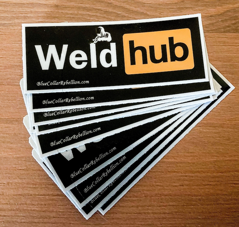 Weldhub Sticker, Blue Collar Sticker, Welder Sticker, Hardhat Sticker, Pipeline Sticker, Iron Worker, Welder Decal, Welder Life, Welder Gift 4 Pack
