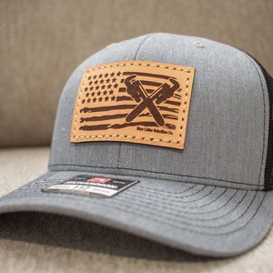 Plumber, American Flag, Leather Patch Hat, Journeyman Plumber Hat, Plumber Gift, Plumber Wife, Plumber Hat, Plumber Apprentice, Pipefitter