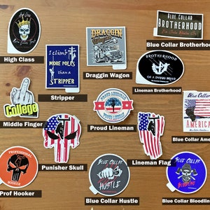 Lineman 13 for 25 USD Sticker Pack!, Lineman Sticker, Lineman Gift, Lineman Decal, Lineman Car Decal, Hardhat Sticker, Linewife Decal