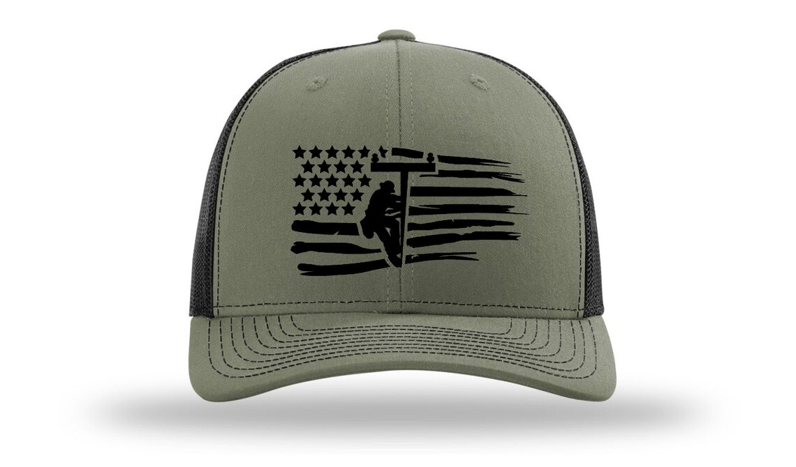 Lineman Flag American Flag Journeyman Lineman Hat Lineman Etsy