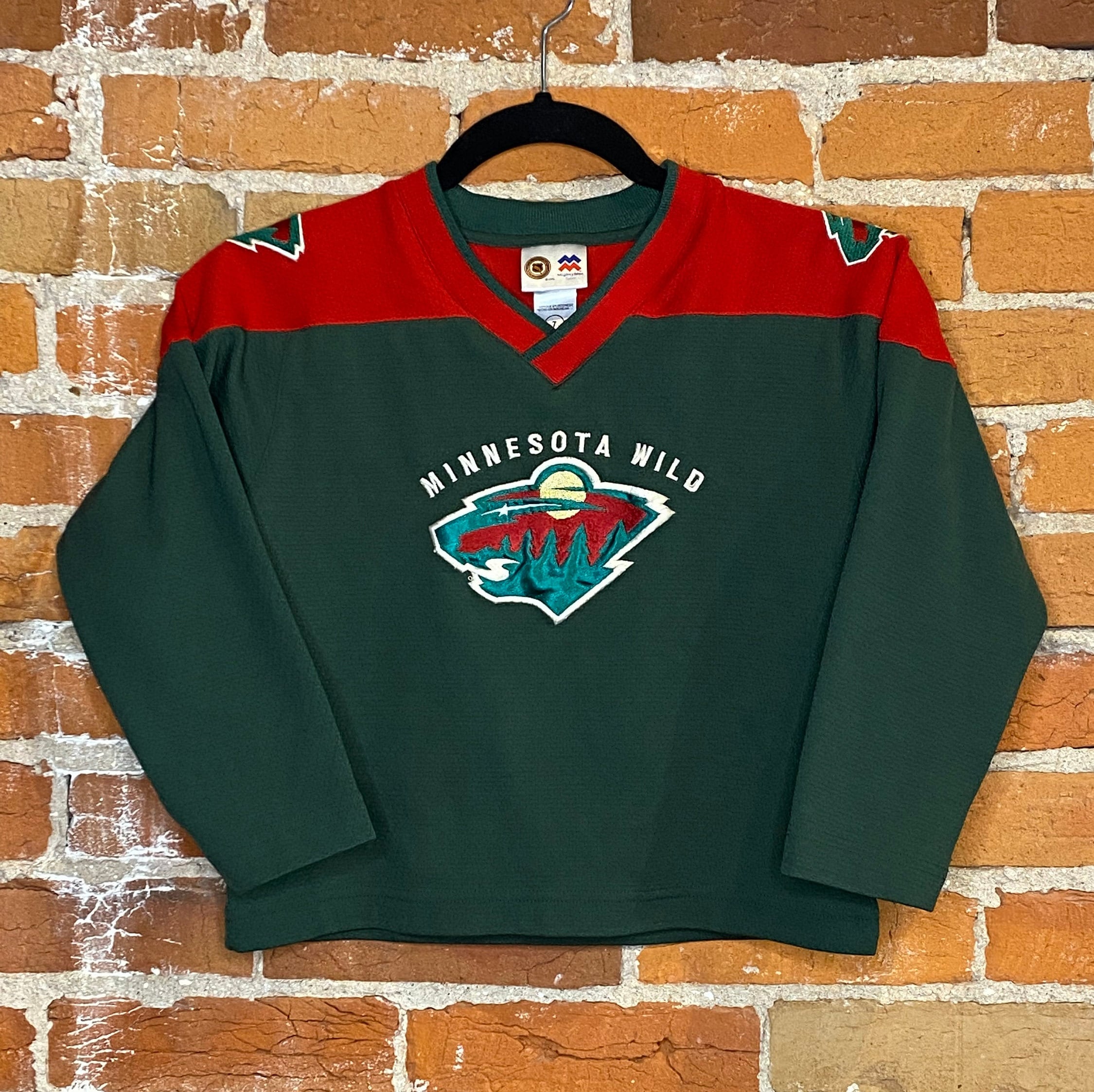 HOME-NWT-S VINTAGE BLANK MINNESOTA WILD CCM CIRCA 2000-03 LICESENE HOCKEY JERSEY
