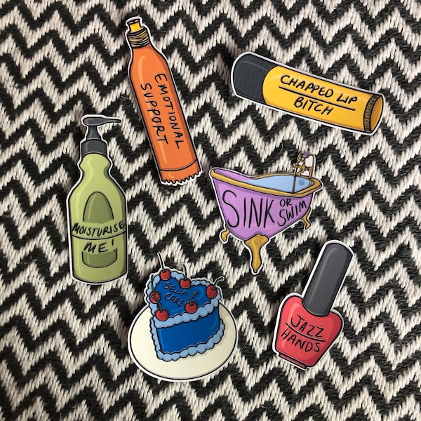 Self Care Collection Hand Drawn Stickers