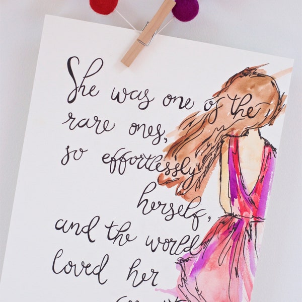 Aquarel meisje w / offerte