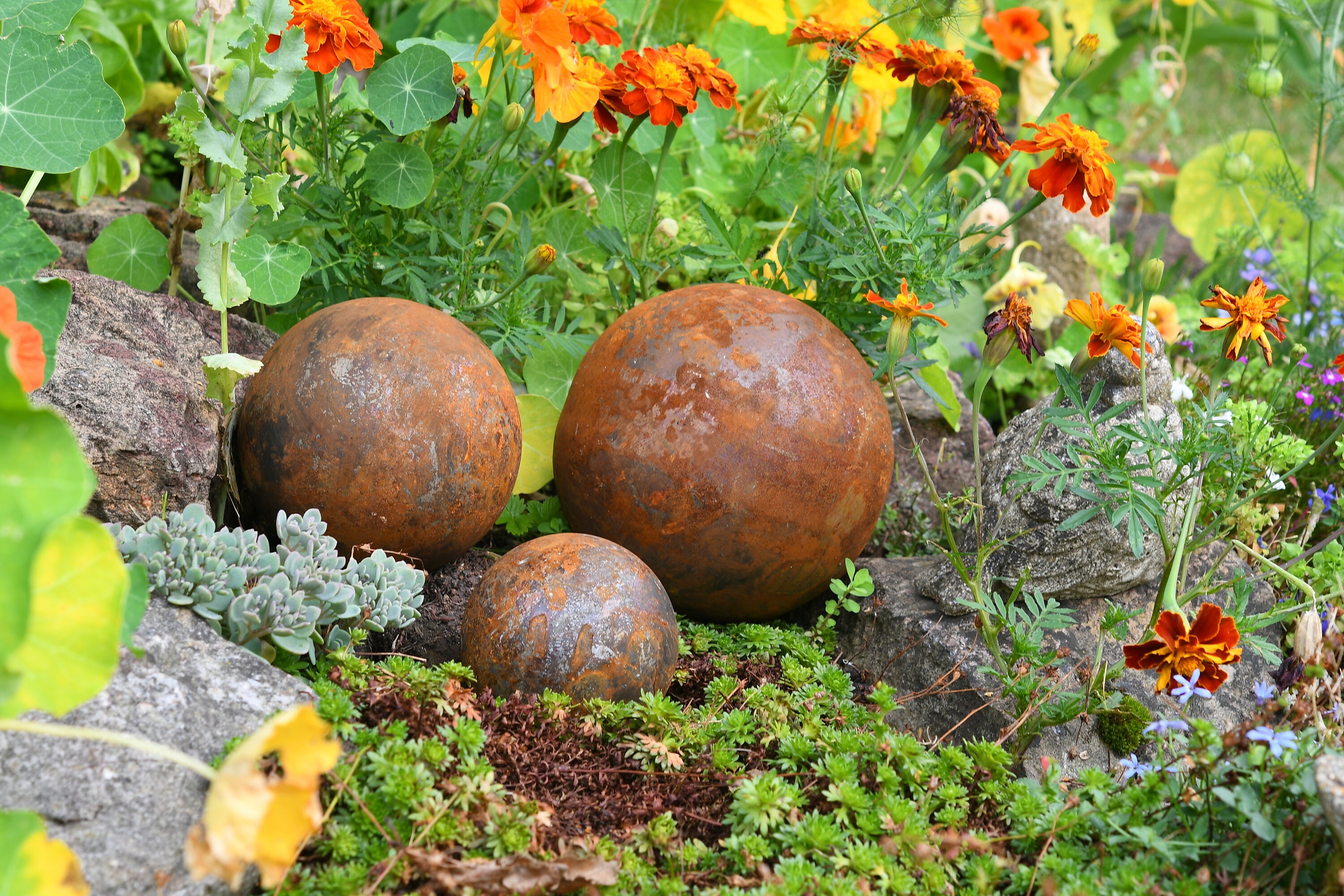Metal Garden Decoration Rusty Garden Balls Patio Ornament Etsy