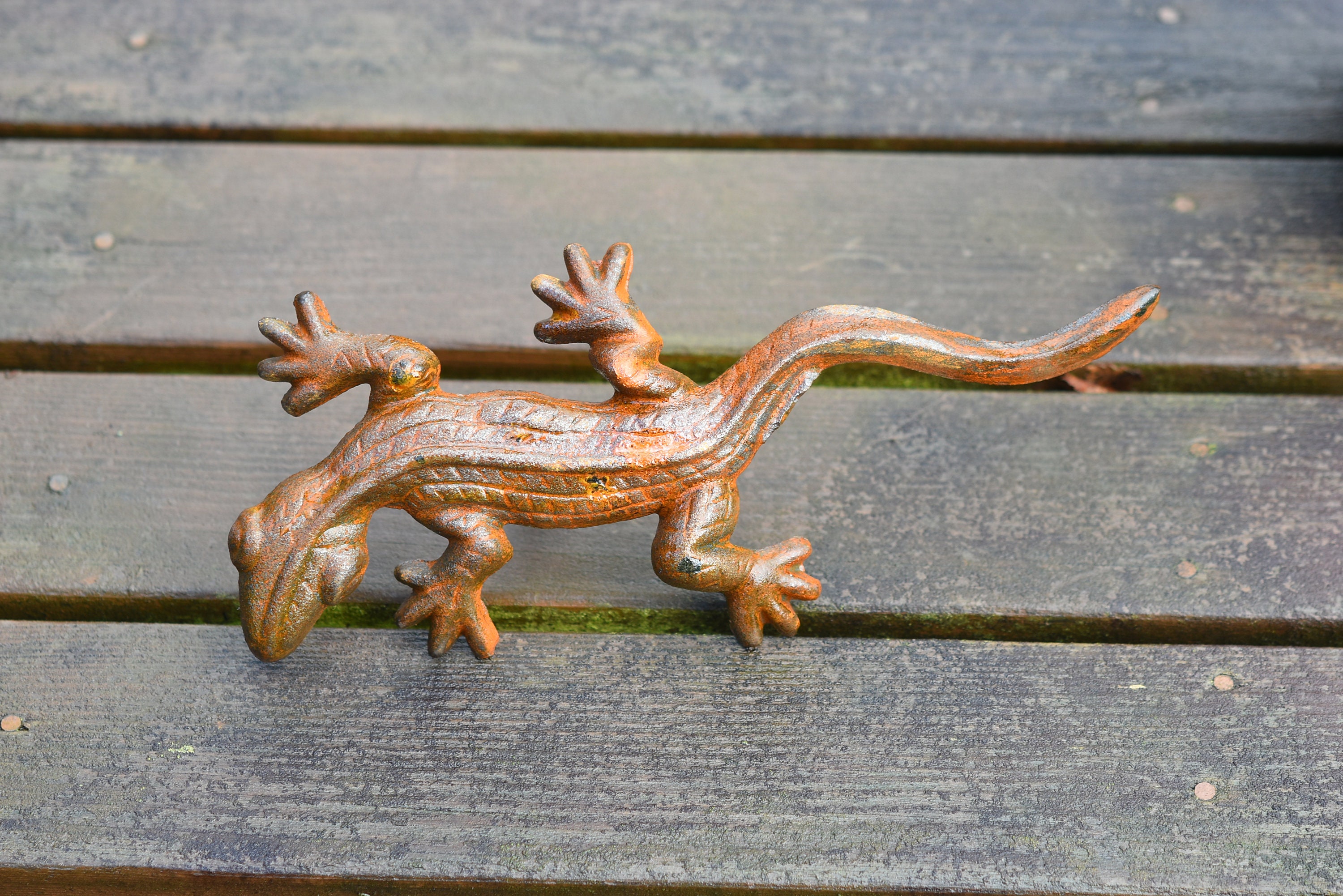 Metal Lizard Garden Ornament Garden Decor Rusts with time Etsy
