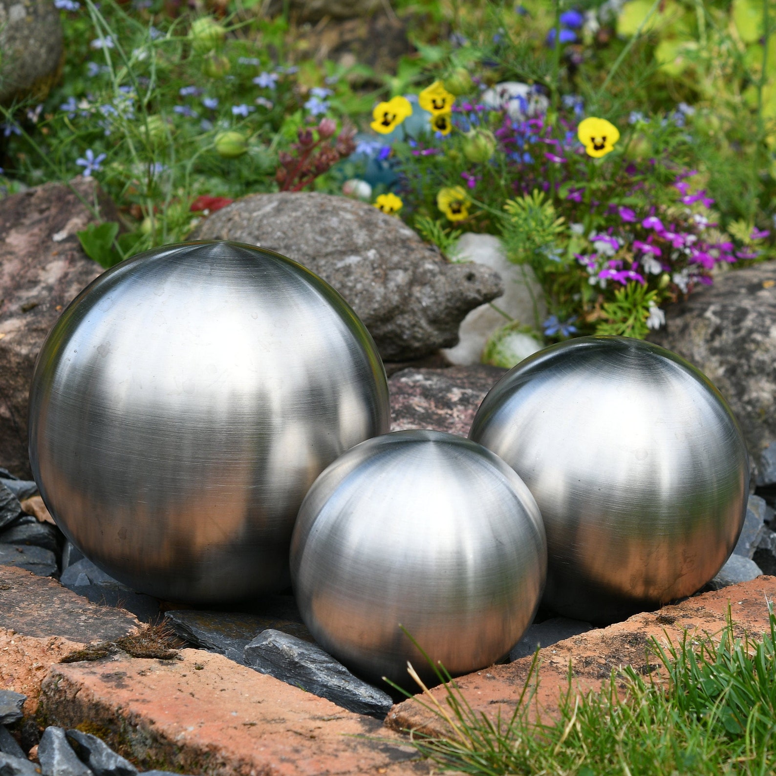 Stainless Steel Metal Garden Decoration Shiny Silver Garden Etsy