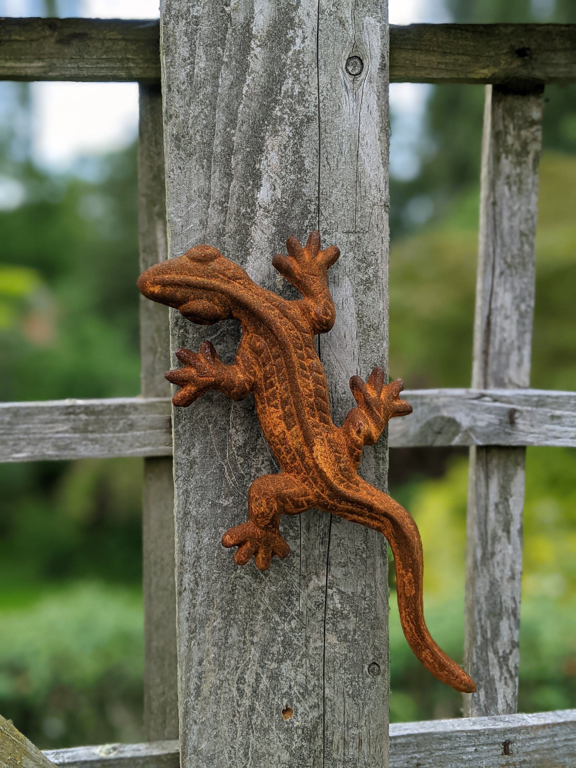 Metal Lizard Garden Ornament Garden Decor Rusts with time Etsy