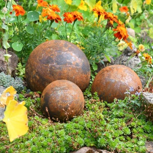 Garden Ball Ornament Garden Ball Decor Metal Garden Decoration Rusty Garden Balls Patio Ornament image 1