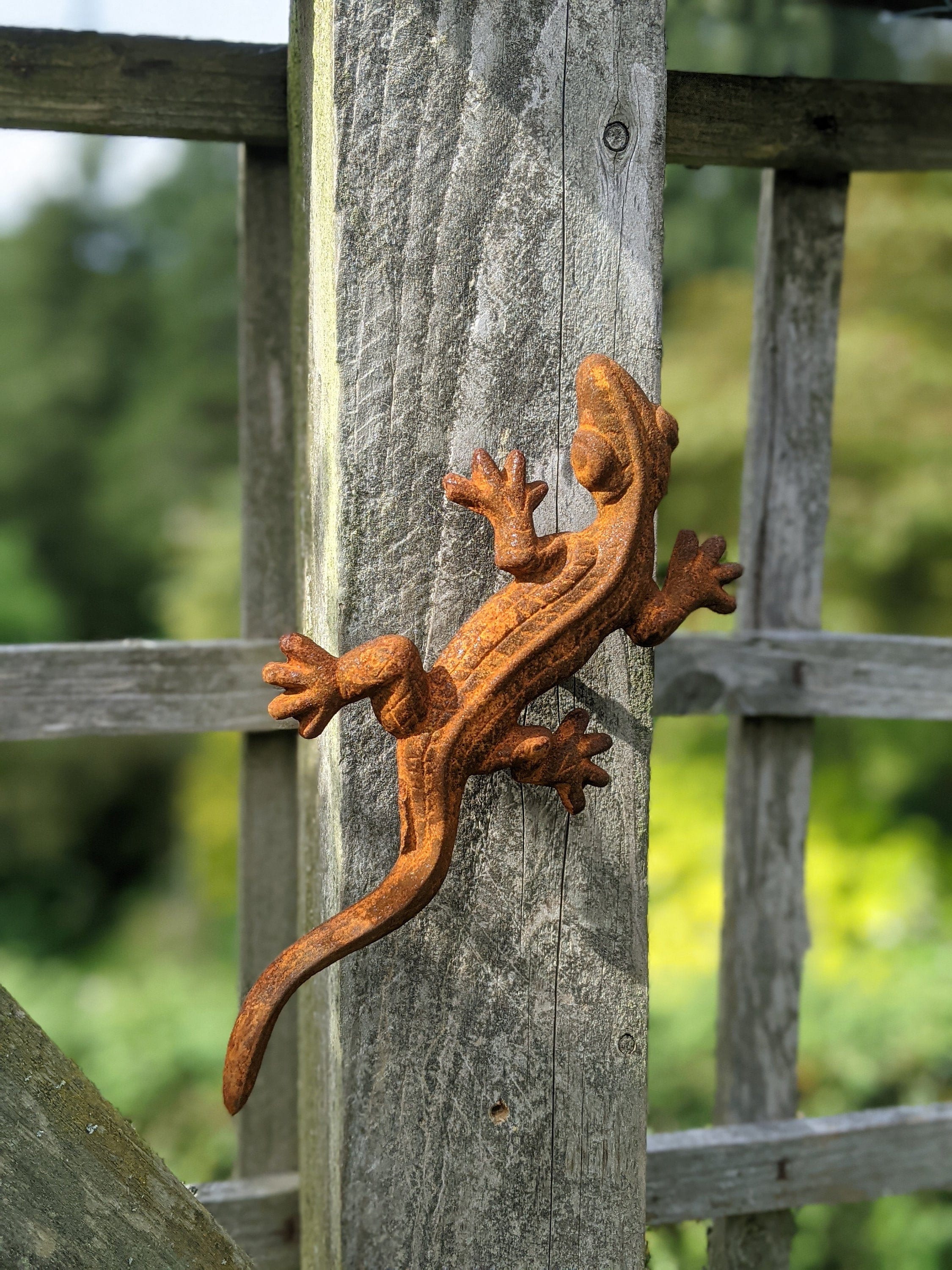 Metal Lizard Garden Ornament Garden Decor Rusts with time Etsy
