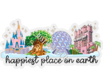 Pegatinas inspiradas en Disney - Disney World Resort / Pegatinas de Disney / Regalos / Magic Kingdom Animal Kingdom Hollywood Studios Epcot / 4 parques