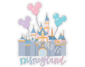 Disneyland Sleeping Beauty Castle Sticker | Disney Stickers | Disney Castle | Magic Kingdom | Disneyland California | Mickey Balloons