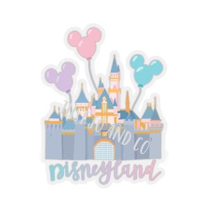 Disneyland Sleeping Beauty Castle Sticker | Disney Stickers | Disney Castle | Magic Kingdom | Disneyland California | Mickey Balloons