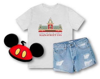 T-shirt Disney Main Street USA | T-shirt Disney | Chemise Disney Magic Kingdom | Château de Cendrillon | Disneyland | Monde Disney | T-shirt Mickey