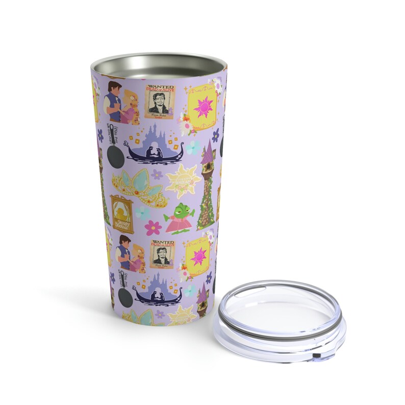 Tangled Inspired 20 oz Tumbler Disney Drinkware Mug Disney Gifts Travel Rapunzel Flynn Rider Pascal Mother Gothel Princess image 5