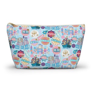 Its a Small World After All Travel Toiletry Bag | Back to School Pencil Case Zip Up Pouch | Gifts | Magic Kingdom | Disneyland