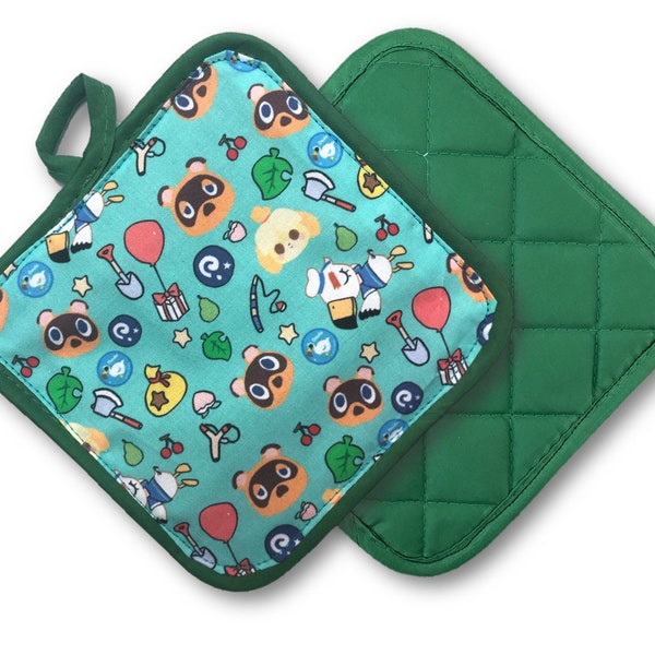 Animal Crossings New Horizons PotHolder  | Animal Crossing Kitchen | Animal Crossing Gifts | Blathers | KK Slider | Tom Nook | Timmy & Tommy