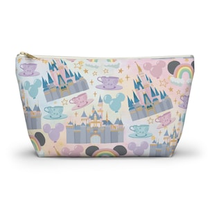 Disney Inspired Travel Toiletry Bag | Back to School Pencil Case Zip Up Pouch | DCL WDW DCP Cinderellas Castle Sleeping Beauty Magic Kingdom