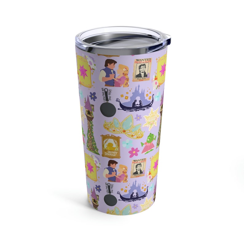 Tangled Inspired 20 oz Tumbler Disney Drinkware Mug Disney Gifts Travel Rapunzel Flynn Rider Pascal Mother Gothel Princess image 4