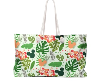 Weekender Bag Disney Inspired Travel Weekender Bag | Beach Totee | DCL WDW DCP | Hawaii Aulani | Polynesian Tropical | Gift | Aloha Monstera