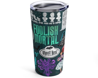 Disney-inspirierter Becher 20 oz - Haunted Mansion | Disney Tasse Trinkgefäß | Geschenke | Narr Sterblicher | Trampende Geister | 999 Happy Haunts