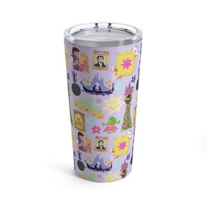 Tangled Inspired 20 oz Tumbler Disney Drinkware Mug Disney Gifts Travel Rapunzel Flynn Rider Pascal Mother Gothel Princess image 1