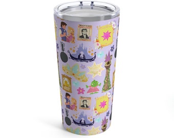 Verhöhnt inspiriert 20 oz Becher | Disney Trinkbecher | Disney Geschenke | Reisen | Rapunzel Flynn Reiter | Pascal | Mutter Gothel | Prinzessin