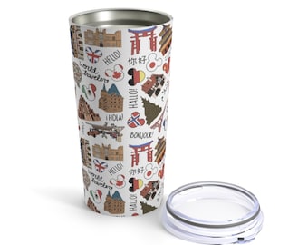 Vaso Disney World EPCOT de 20 oz / Artículos para beber Epcot / Regalos World Showcase / Mickey World Traveler / World Traveler