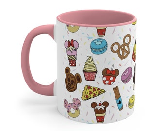 Disney-Inspired 11 oz Mug - Disney Snacks | Drinkware Coffee Mug | Disney Gifts | Dole Whip | Mickey Shape | Mickey Waffle | Foodie