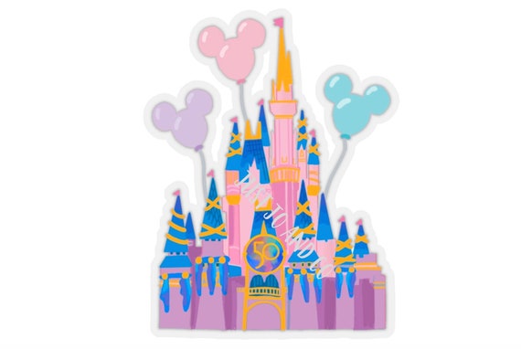 Disney 50th Anniversary Sticker Disney Stickers Disney Castle