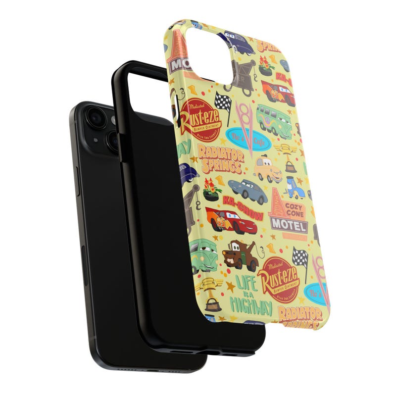 Funda para iPhone y Android inspirada en Disney - Cars Land / Accesorios para teléfonos Disney / Regalos Disney / Radiator Springs / Rayo McQueen imagen 6
