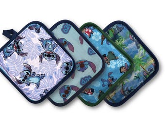 Disney-Inspired Pot Holders - Stitch | Disney Kitchen Cookware | Disney Gifts | Lil & Stitch Gifts | Stitch Gifts | Ohana | 626 | Alien